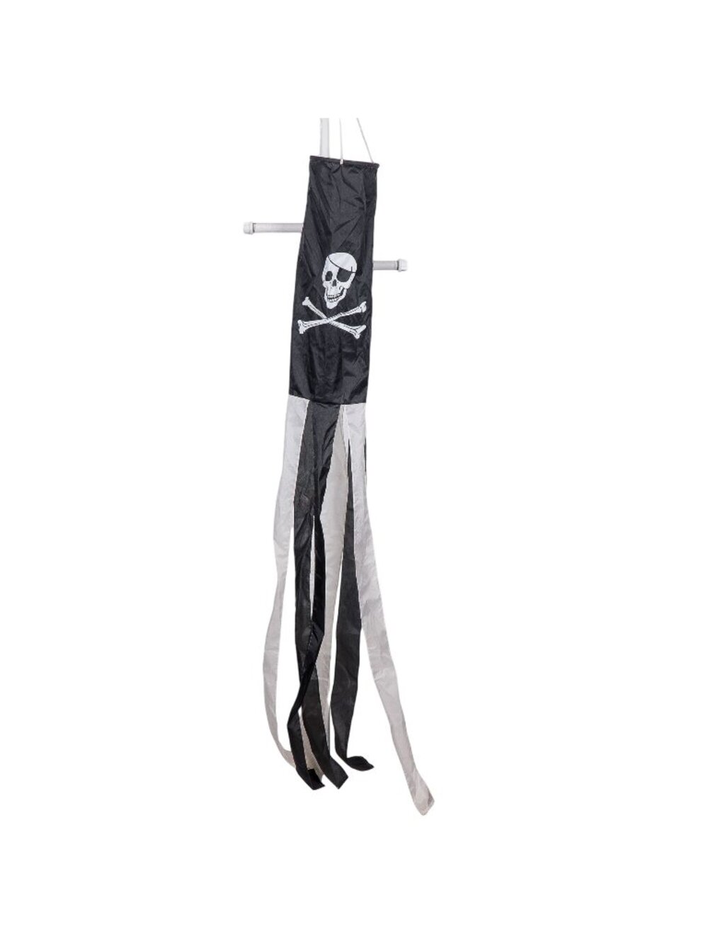 Pirate Windsock Skull Bones Black White Halloween House Decor Garden Flag Party